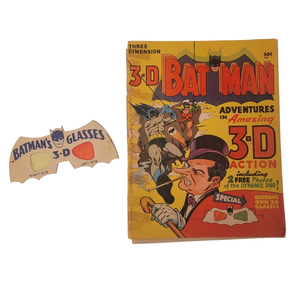 Vintage 1966 3-D Batman Comic Book with Original 3-D Glasses